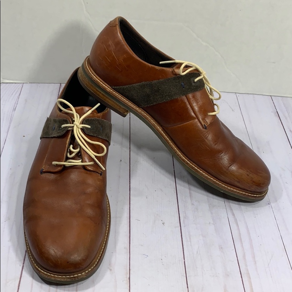 Tsubo brown leather lace up shoes